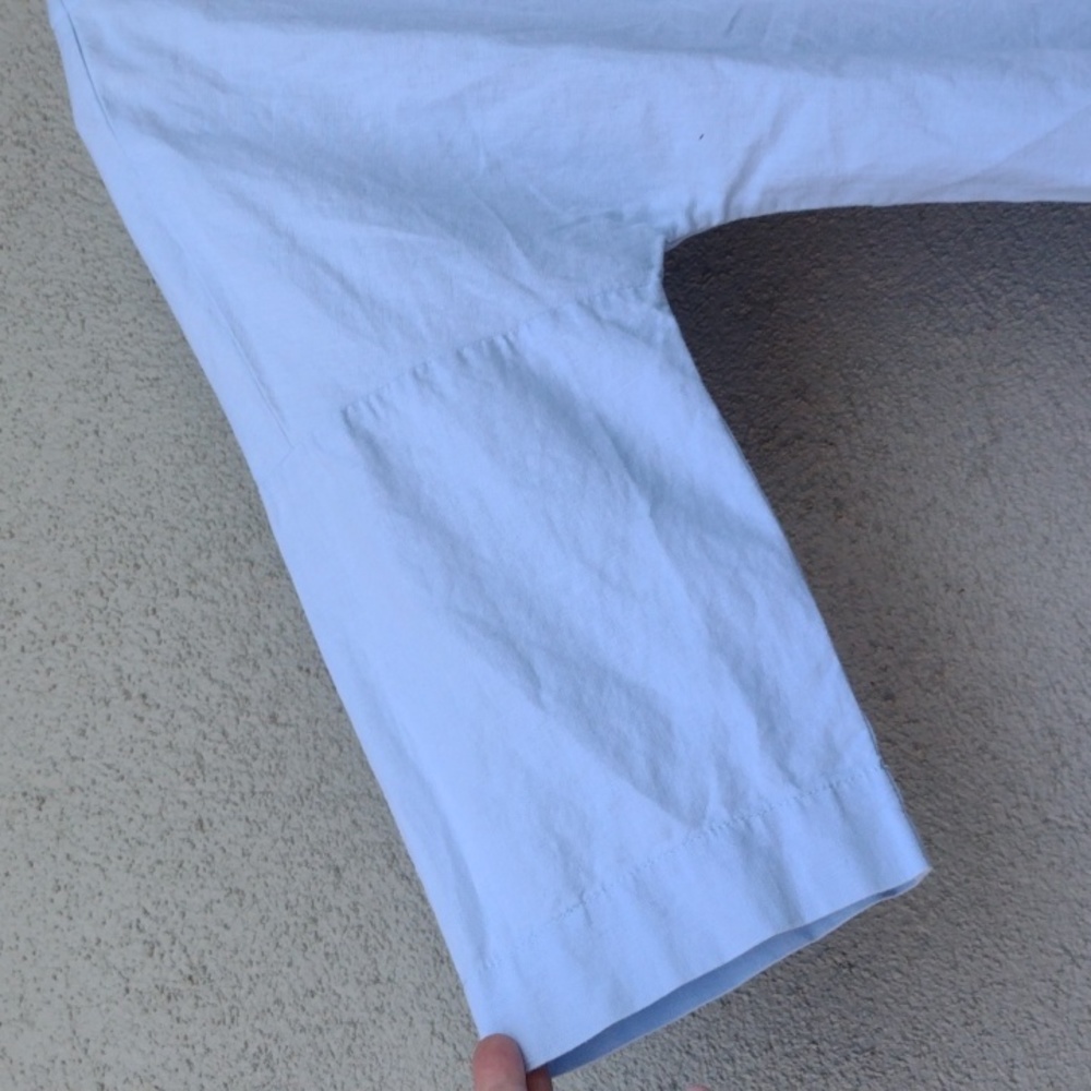Grae Cove Blue Tabitha Linen-Cotton Boatneck Top Women's Small - Picture 3 of 7